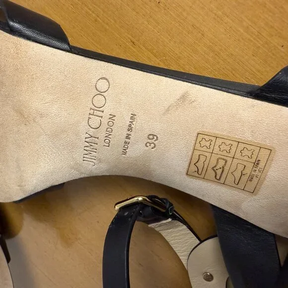 Jimmy Choo Drya 65 Studded Black Leather Block Heel Sandals – EU 39 - Picture 5 of 11